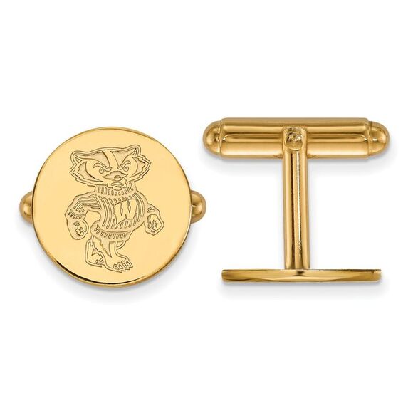 14k Gold Plated Silver University of Wisconsin Cuff Links